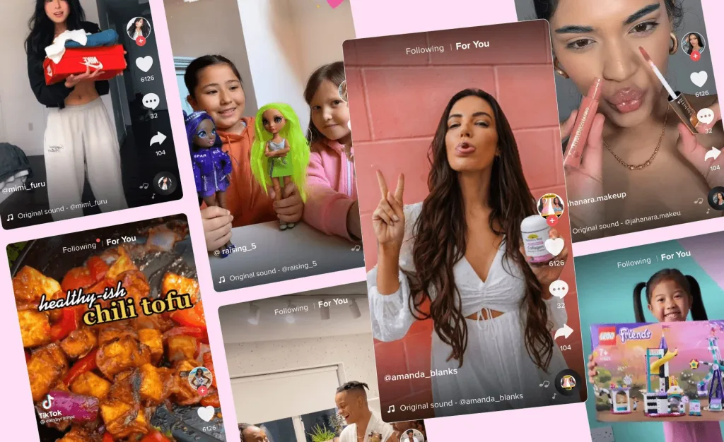 Showcasing major TikTok influencers